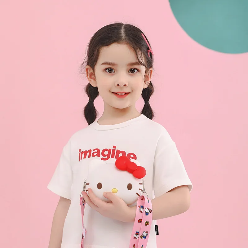 

Подлинный авторизованный Sanrio, силиконовая сумка-мессенджер Hello Kitty, мультяшный студенческий кошелек для мелодии