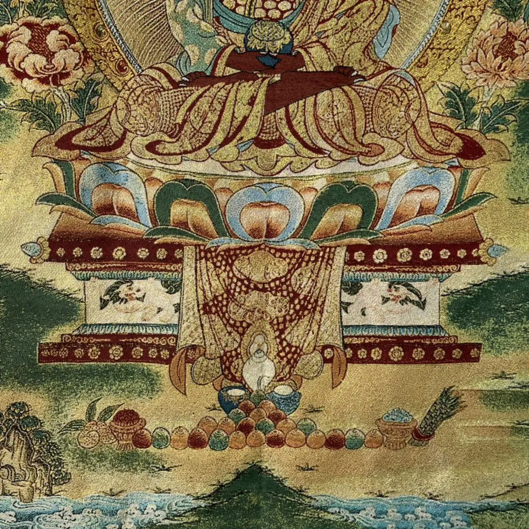 35 &quotТханка вышивка тибетский буддизм шелк Шакьямуни медицина Будда поклонение