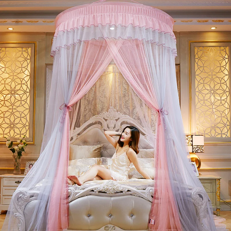 

Kid Baby Bed Canopy Bedcover Mosquito Net Curtain Bedding Romantic Baby Girl Round Dome Tent Cotton 2023 NEW
