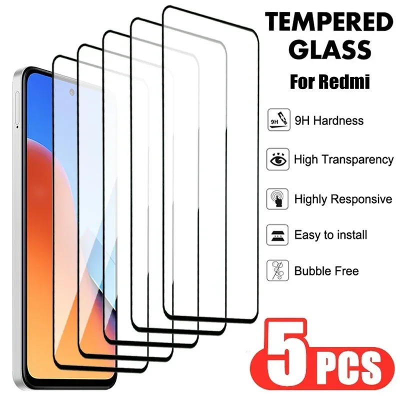 

Закаленное стекло для Xiaomi Redmi 12 12C A1 A2 Plus, защитная пленка для экрана Note 11T, 11R, 12R, 11SE, 11E Pro, 5 шт.