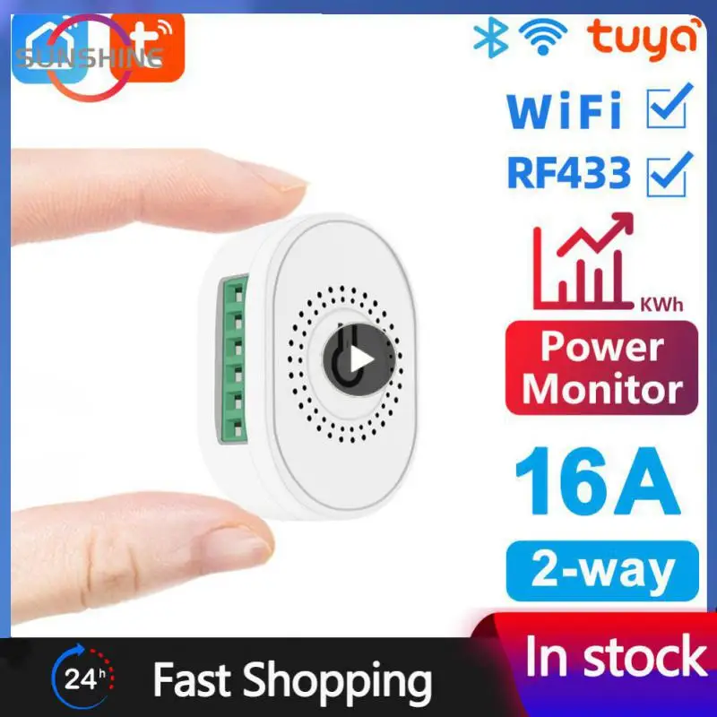 

1 ~ 8 шт. мини-переключатель Tuya 16 А Wi-Fi + RF 433 с питанием Mornitor двухстороннее реле таймера умный спасательный выключатель работает с Alexa Google