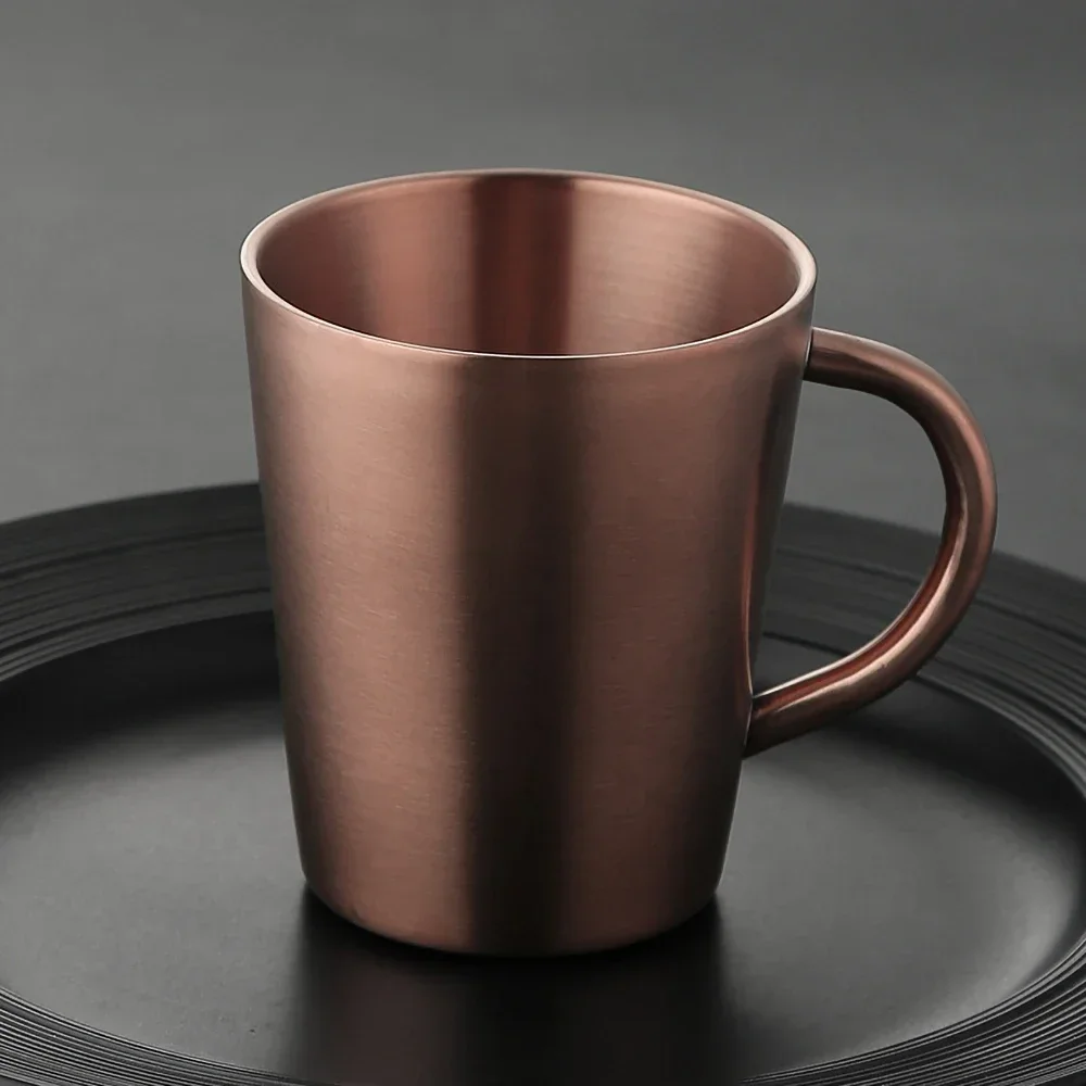 Двухслойная чашка для воды 300 мл термокружка кофе и пива из нержавеющей стали 304 с