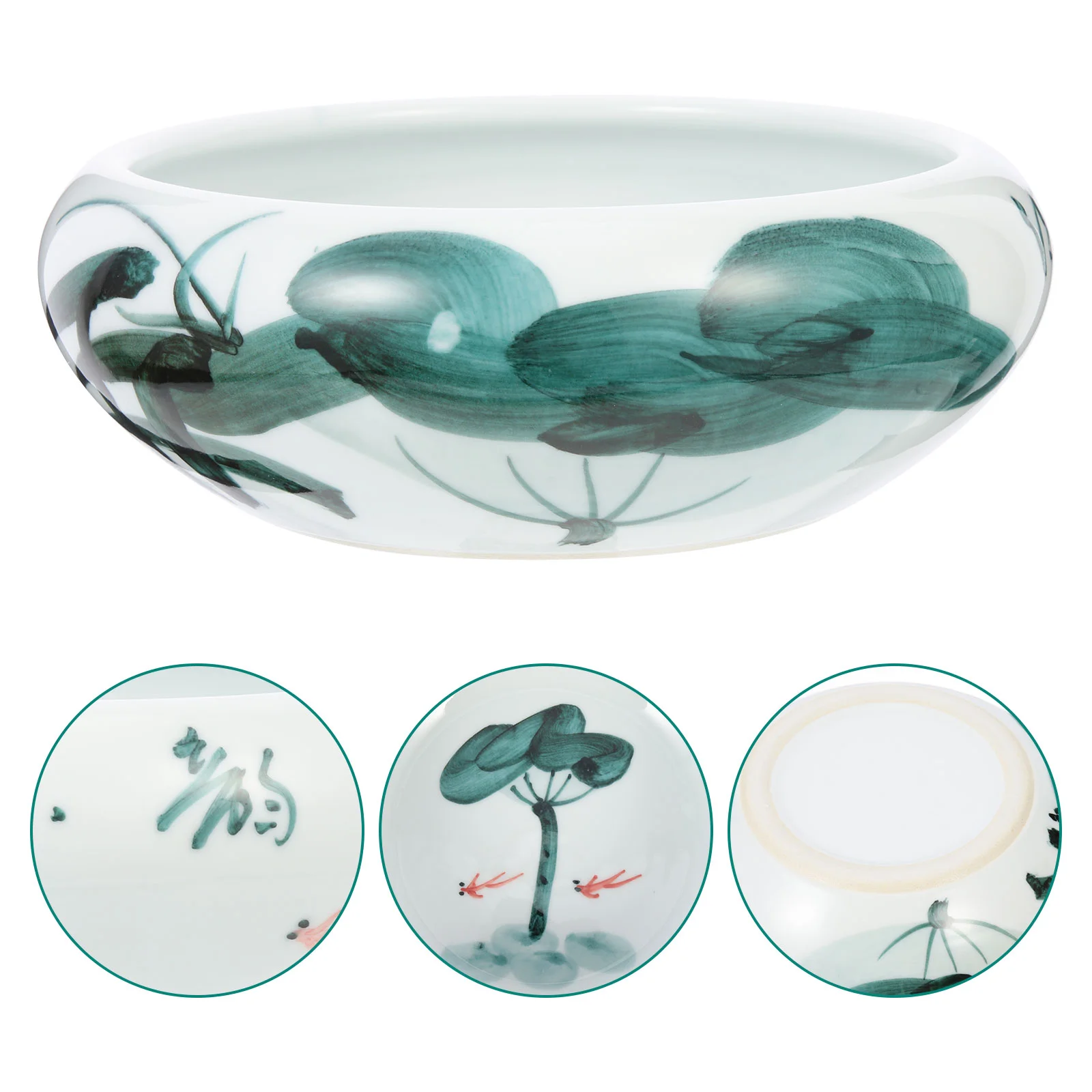 

Pot Planter Ceramic Bowl Water Flower Hydroponicpots Lily Round Container Succulent Garden Bonsai Planting Decoration