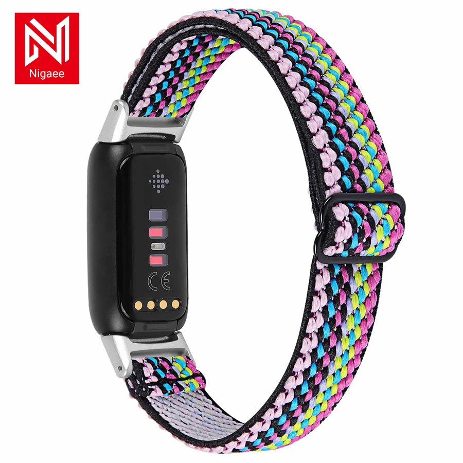 Colorful Nylon Solo Loop Band for Fitbit Luxe Strap Replacement Sport Watch Bracelet Correa Man Women Smart Watch Accessories