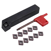 12pcsset sclcr1616h09 lathe turning tool holder 10pcs carbide inserts cutter metal turning rod holders and inserts
