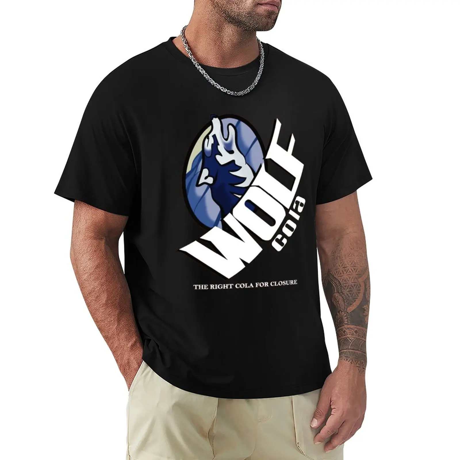 

Футболка с принтом «волк Кола-правая Кола для закрытия», одежда в эстетике, футболки для мальчиков, футболки на заказ, черные футболки для мужчин