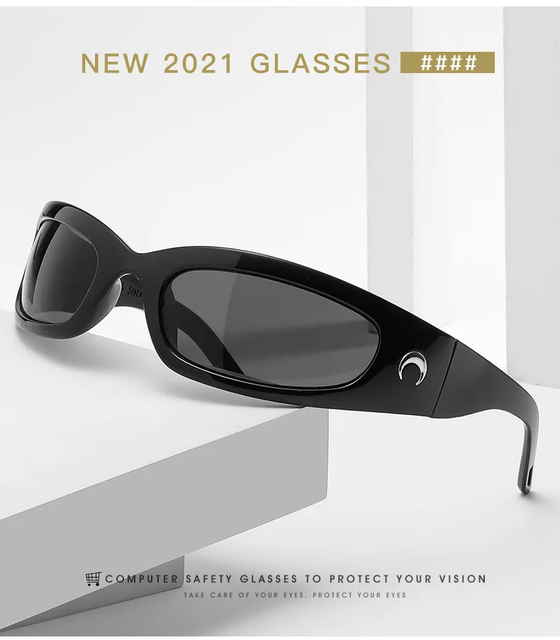 

Новинка поляризованные очки UV400 прямоугольные солнцезащитные очки в форме Луны для вождения для женщин и мужчин винтажные очки для спорта н...