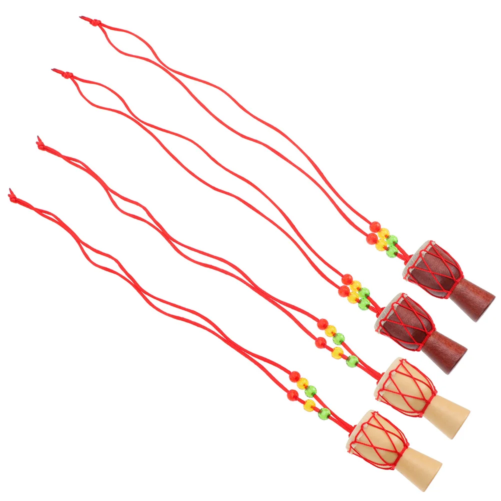 

4 Pcs Choker Necklace Necklaces Women Trendy Long Fashion Jewelry Red Rope Simple Wood Small Instrument Pendant Miss
