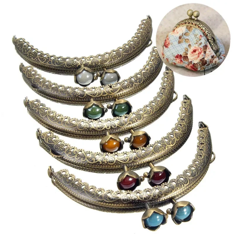 

Vintage Embossing Head Coin Purse Frame High Quality Metal Clasp Closure Clutch Bags Parts DIY Wallet Accessaries
