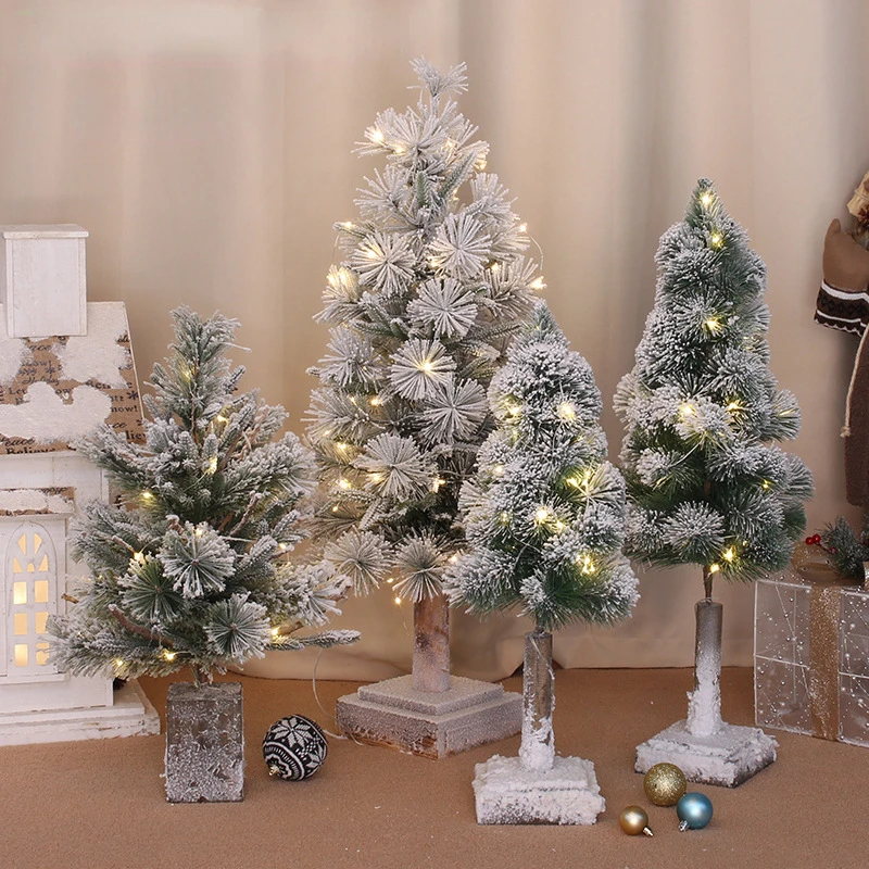 

Высококачественное основание для рождественской елки, Рождественская елка из ПЭ, флок, падающий снег, светящийся кедр, украшение для сцены, украшения