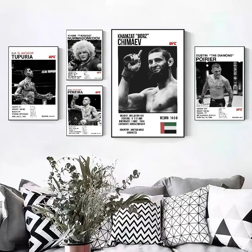Фото Самоклеящиеся плакаты-наклейки Fighter Legend Boxer Champion подходят для безрамного декора стен в комнате. №1