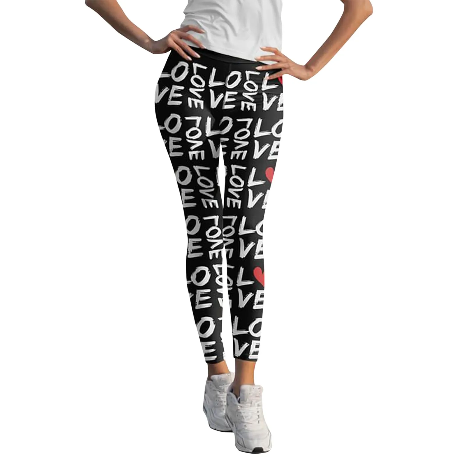 

New Arrival Yoga Pants Hip Valentine Day Lovesy Stripes Print High Waist Women Leggings Sports Women Fitness Pantalones De Mujer