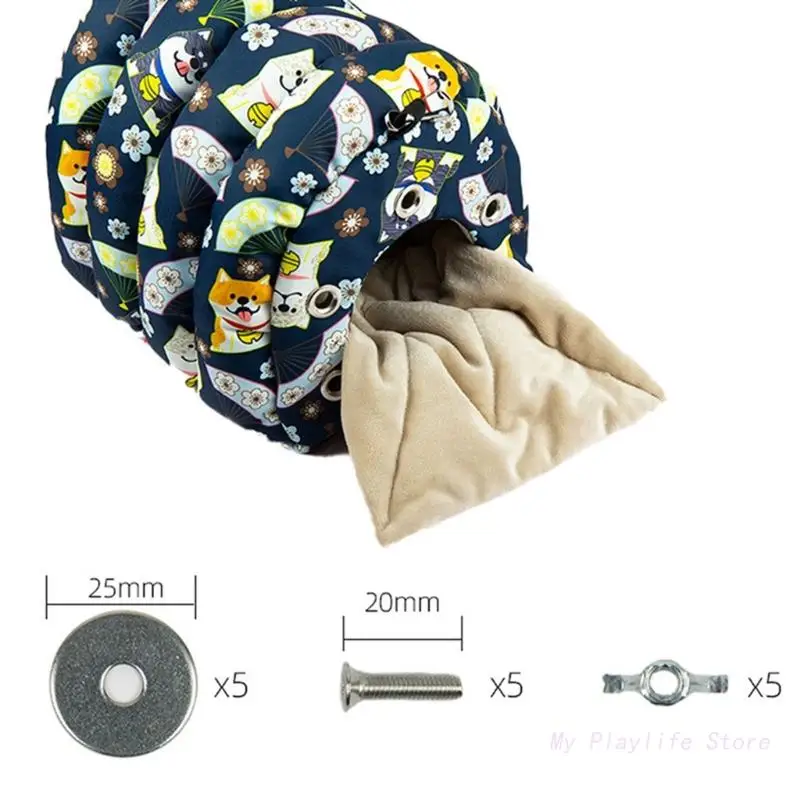 Фото Warm Bird Nest Winter Bed Snuggle Hanging House Cage Tent Plush Hideaway for Small Medium Parrot Conure Cockatiel №5