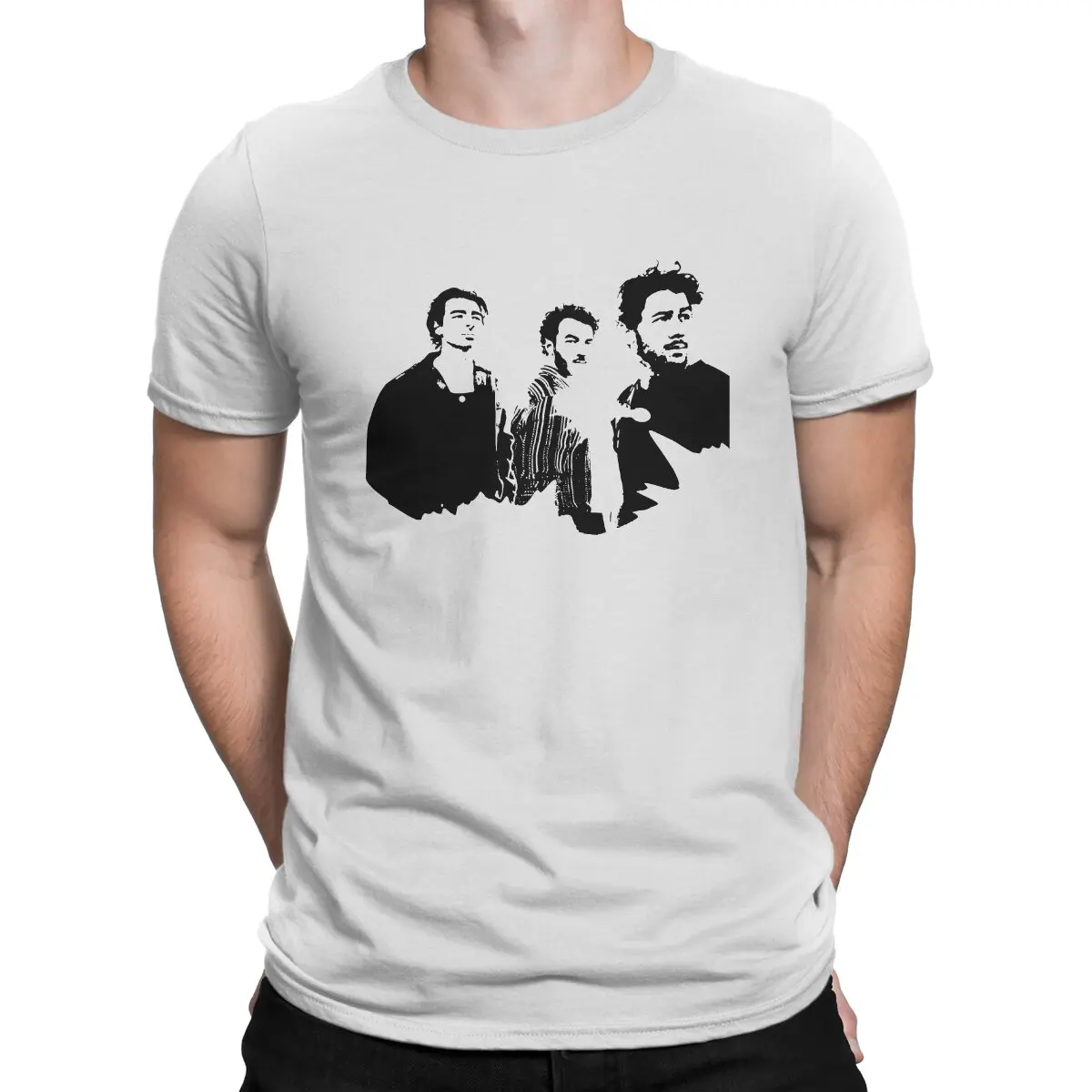

Pop Music Men T Shirt J-Jonas Brothers Band Vintage Tee Shirt Short Sleeve Round Collar T-Shirts 100% Cotton Graphic Tops