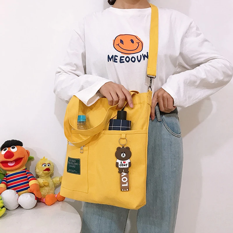 

Canvas Bag Messenger Student Tote Bag Tutoring Class Bag Handbag Carrying Canvas Bag for Women