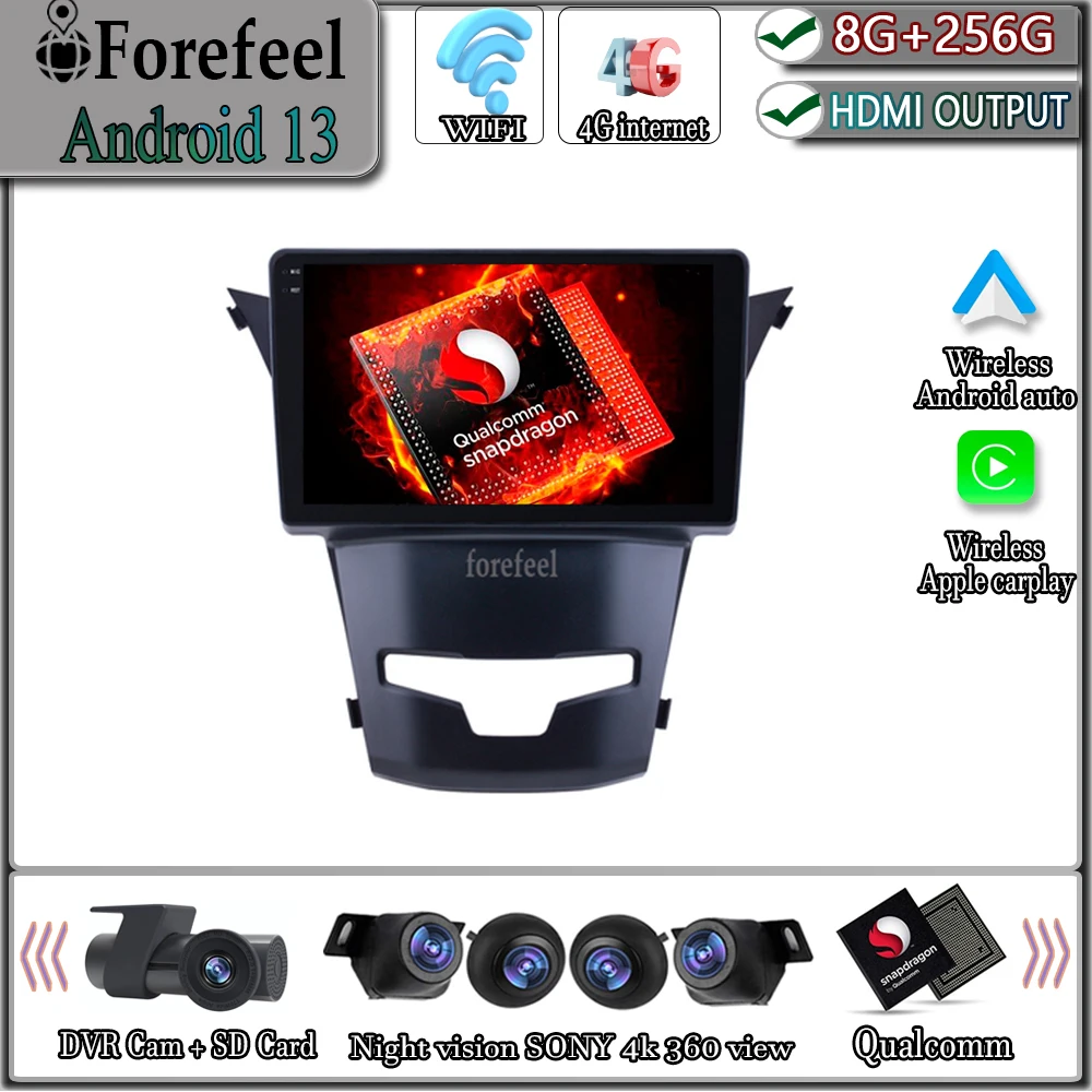 Мультимедиа Android 14 для SsangYong Korando 2014-2016 авторадио стереоради интеллектуальная