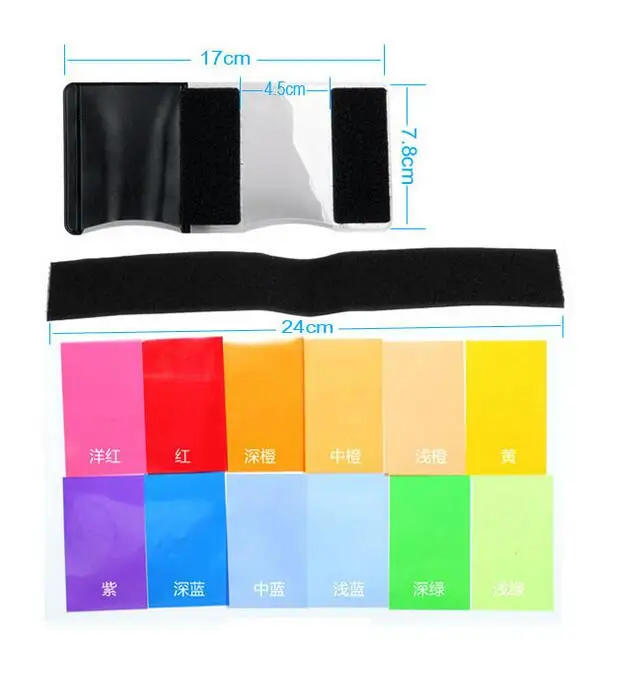 

Useful FLash/Speedlite/Speedlight Color Gels Filter card For Camera 12 Colours 1