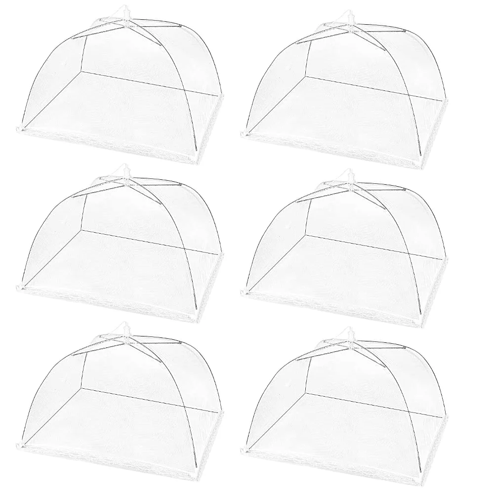 

6 Pcs Outdoor Teepee Food Covers Parties Tent Camping Nets White Picnic Foldable Daily Use