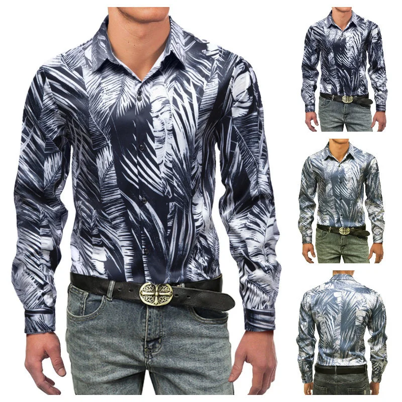 

Men's Shirt Long Sleeve Vertical Lapel Single-breasted Loose Leisure Business Streetwear Tidal Current New Arrivals Hot Sale