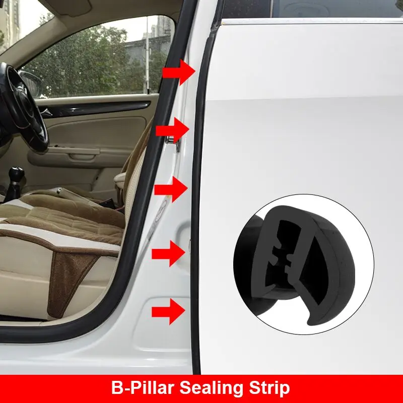 

2m Car B Pillar Sealing Strips Auto Door Edge Weatherstrip Rubber Seal Sealant Strip Universal for All Vehicle Car Accessories