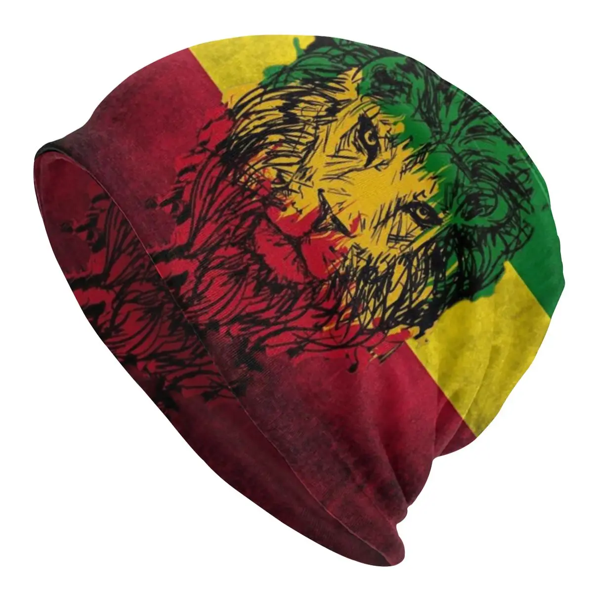 

Streetwear Winter Knitted Hats Adult Unisex Lion Of Judah Rasta Jamaican Reggae Skullies Beanies Cap Rastafarian Art Bonnet Hats