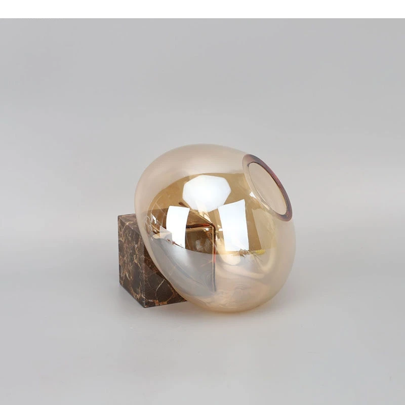 Коричневая стеклянная ваза с мраморной основой цветочные горшки украшение стола