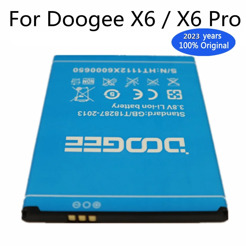

2023 Years 2PCS New Original Battery For DOOGEE X6 3000mAh Backup Bateria for Doogee X6 Pro X6Pro Phone Rechargeable Batteries