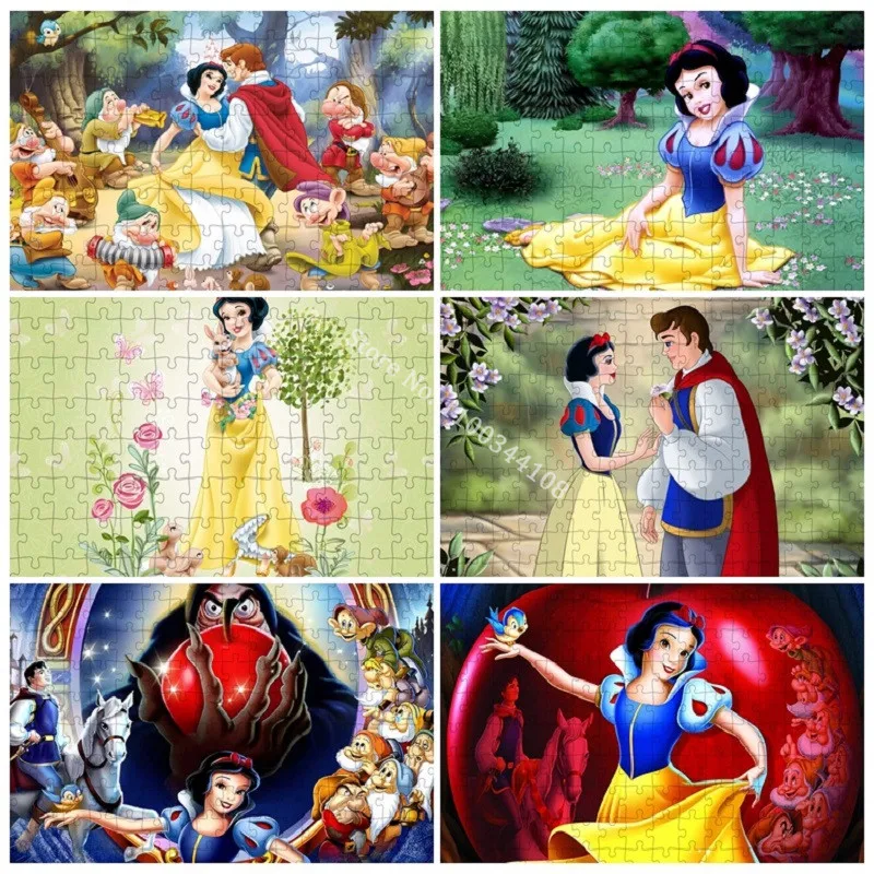 

Disney Princess Snow White and The Seven Dwarfs Jigsaw Puzzles 300/500/1000 Pieces Puzzle Intellectual Decompression Toys Adults
