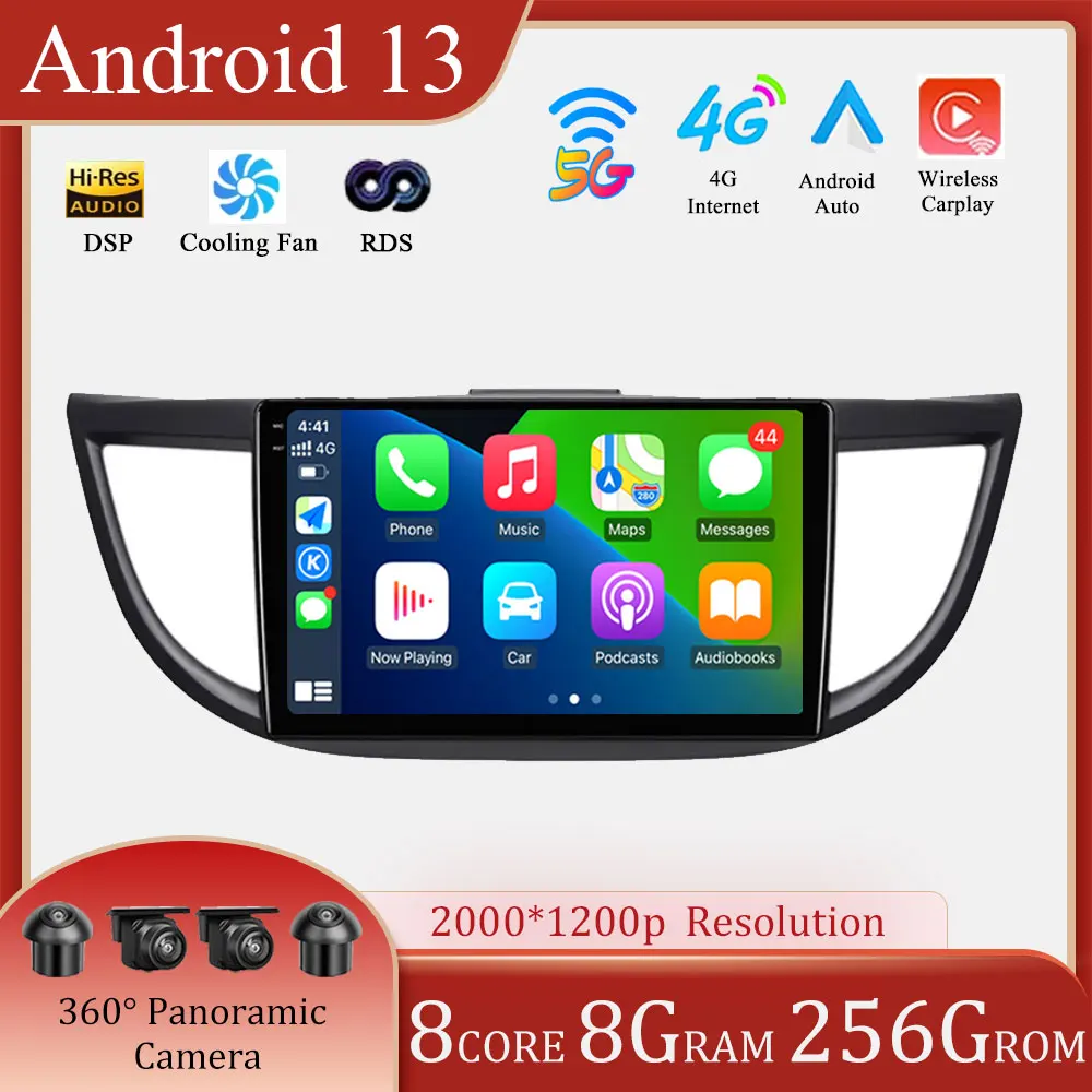 

10.1inch Car Radio Multimedia Player Navigation GPS Android 13 For Honda CR-V 4 CRV RM RE 2012 - 2016 Carplay 4G WIFI