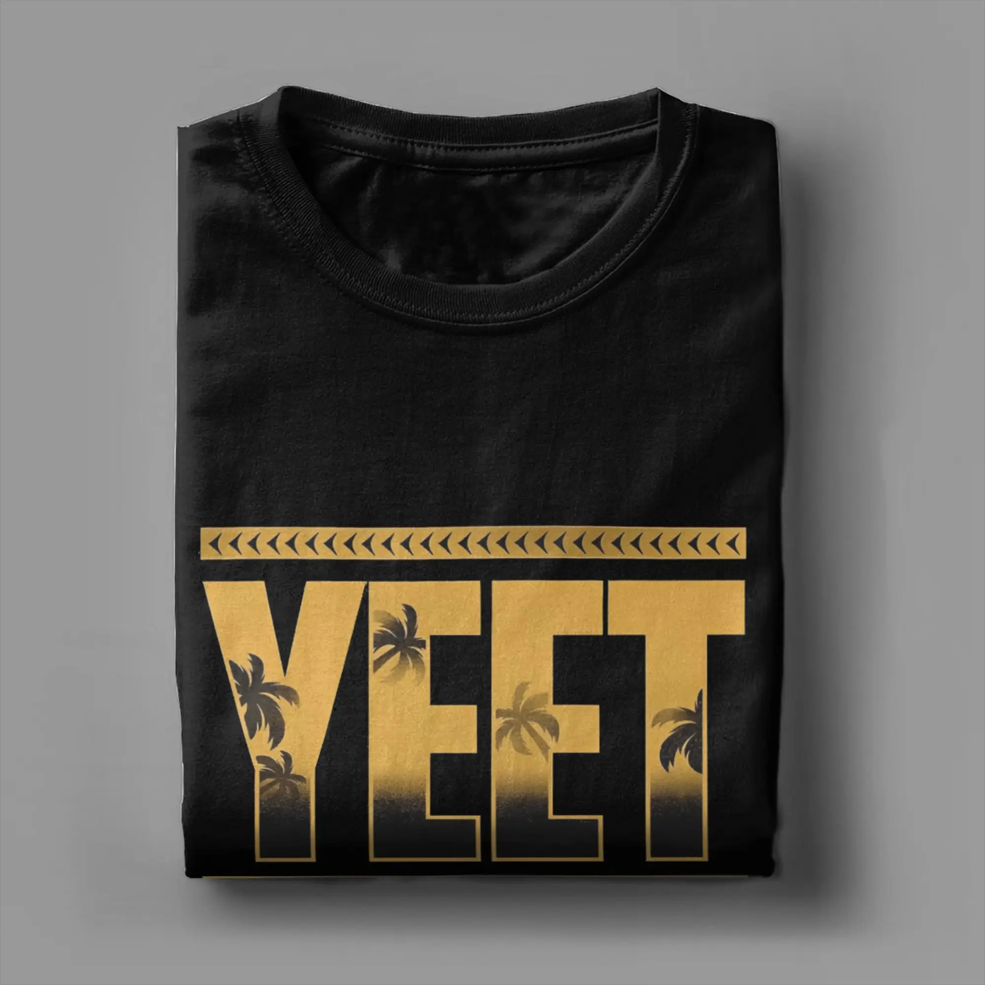 YEET Желтые мужские футболки Lead Contestant Jey Uso Винтажные с короткими рукавами и круглым