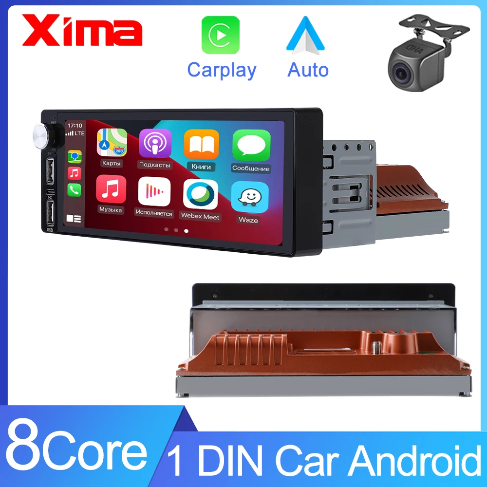 XIMA 1Din Android Авто Радио Мультимедиа 6 9 дюйма Carplay 1 DIN Стерео GPS Для Hyundai Kia Toyota Honda VW Ford