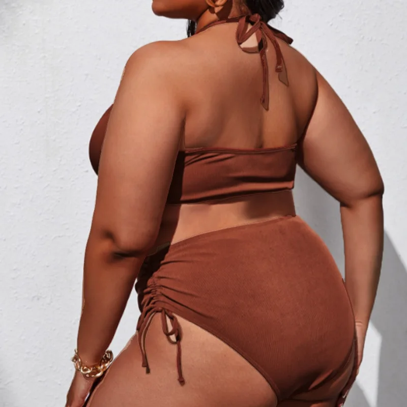 2022 New Plus Size Swimwear Two Piece Swimsuit for Women Swimming Suit Bathing Suits Bikini High Waist Beach Wear for Fat Women