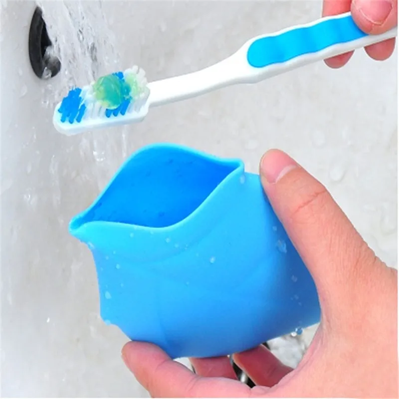 

Travel Wash Cup Maple Leaf Dustproof Silicone Toothbrush Cover Candy Color Portable Leaf Wash Cup