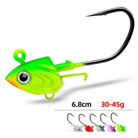 1pcs 30g 35g 45g head jig hooks for soft worm fishing tackle sea fishing hook lure fish head shape bait