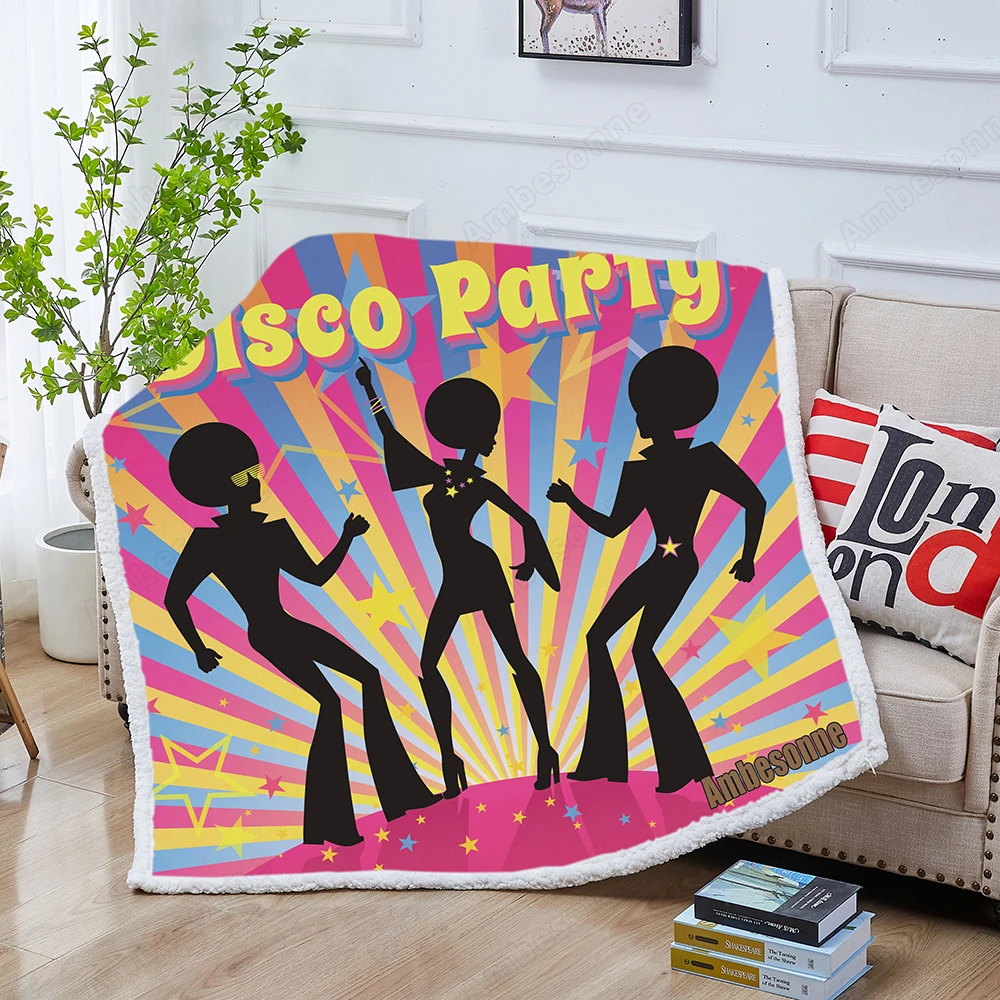 

Мультяшное одеяло для дискотеки и вечеринок, забавное красочное Флисовое одеяло из шерпы, плюшевое покрывало, индивидуальное одеяло, Пряма...