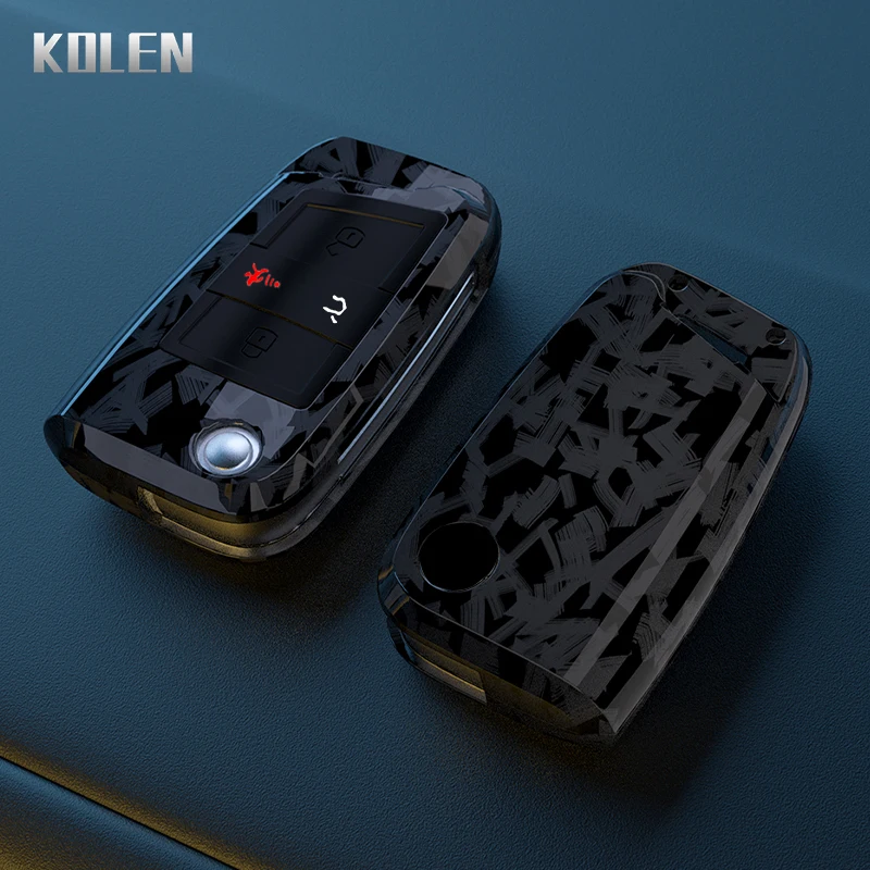 

Чехол Для Ключей Автомобиля Из Углеродного Волокна ABS Для VW Volkswagen Golf 7 MK7 Tiguan MK2 SEAT Ateca Leon FR Ibiza Skoda...