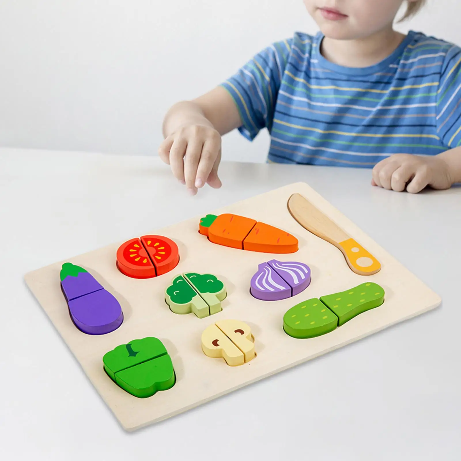 

Cutting Vegetables Preschool Educational Pretend Play Vegetable Puzzle Kitchen Pretend Toy for Girls Children Boys Birthday Gift