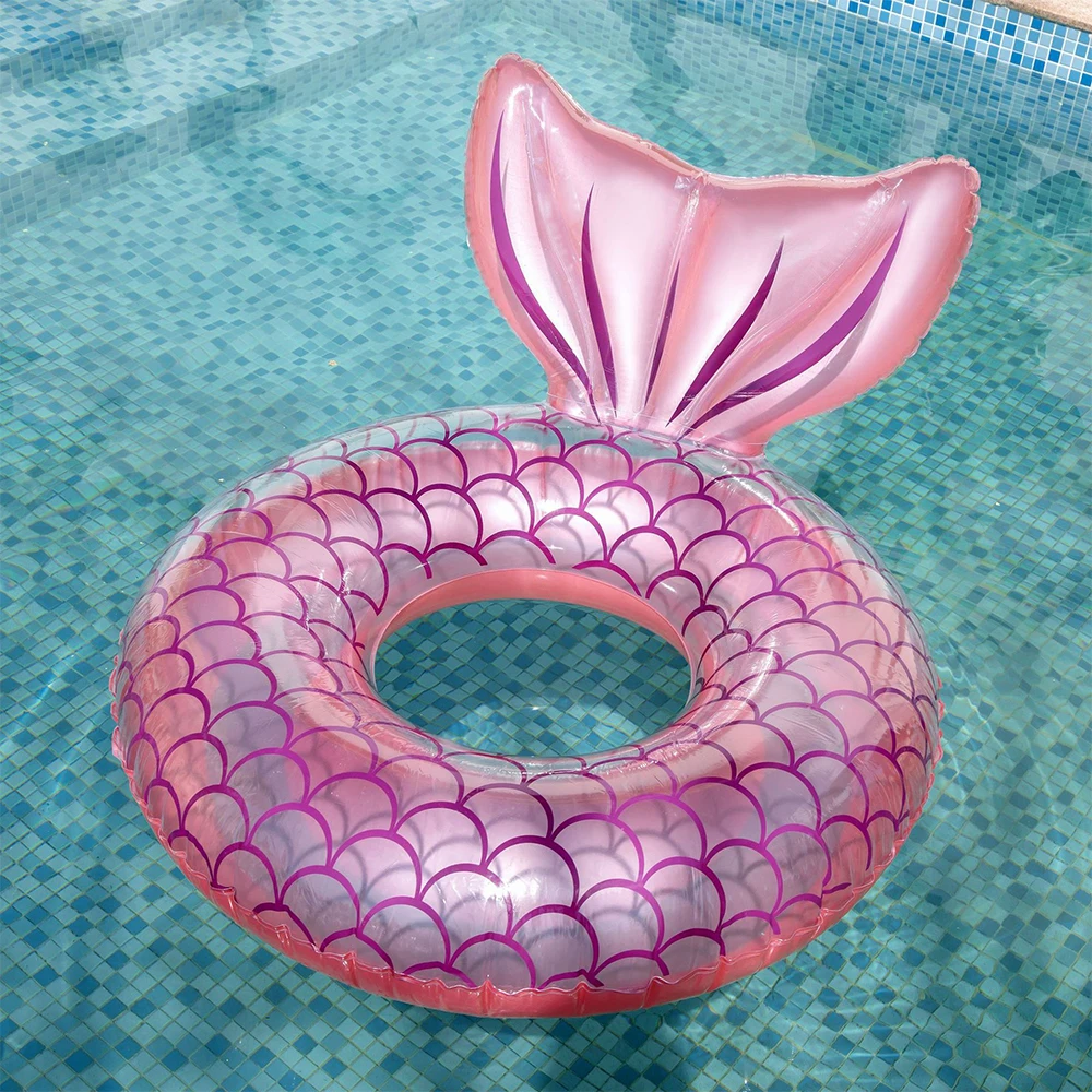 

Inflatable Pool Float Swimming Ring for Adult Kids Mermaid With Backrest Swimming Mattress Floating Ring Pool Accessories