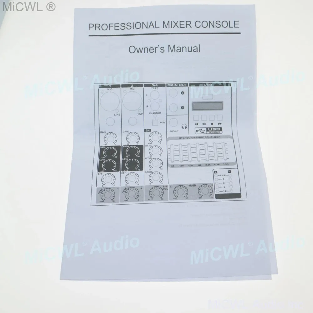 Фото MiCWL MG4 4-канальный Bluetooth аудиомикшер для сценических выступлений, компьютера, живых инструментов, мини-версия №5