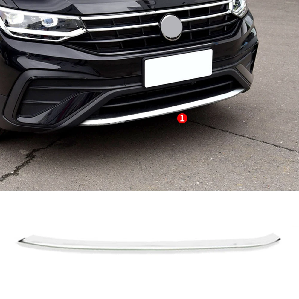 

Для Volkswagen VW Tiguan Allspace SEL L 300TSI 2022 2023 2024 хромированная полоса переднего бампера, решетка, отделка, внешний комплект кузова, обновление