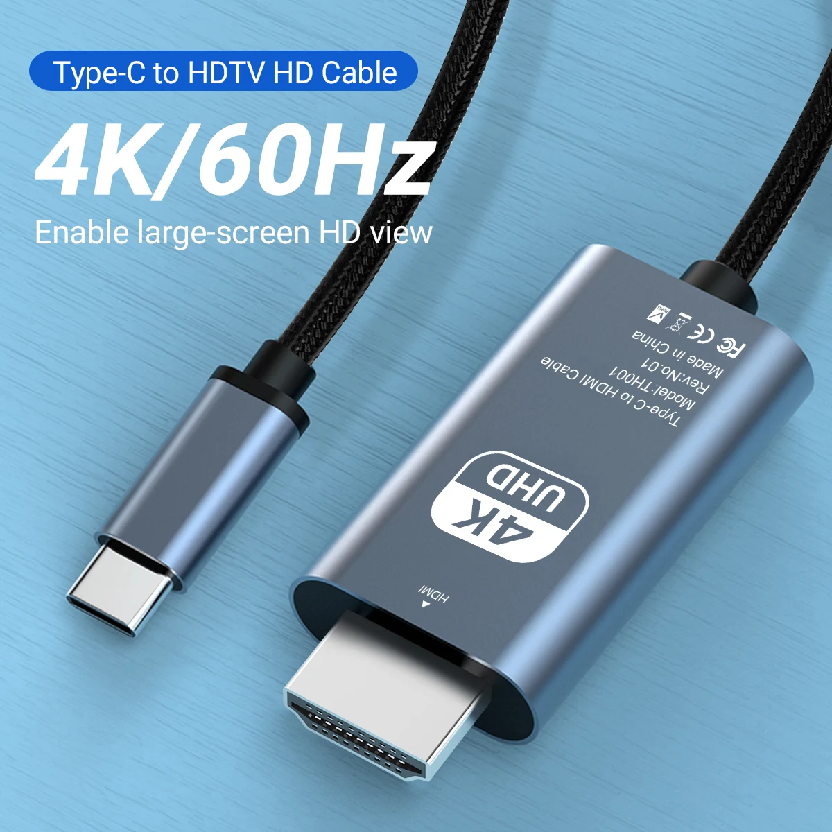 Кабель USB C — HDMI (4K при 60 Гц) 6 футов адаптер типа Thunderbolt 4/3 для домашнего офиса