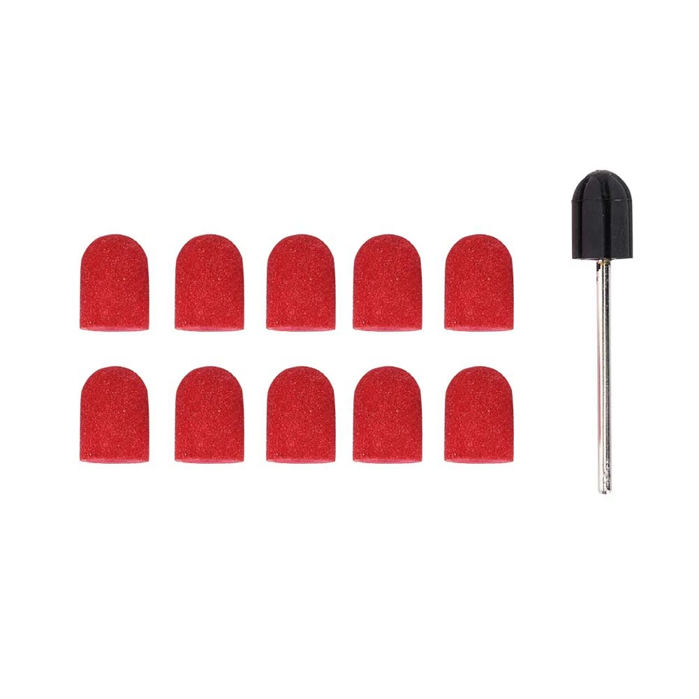 

Nail Art Sanding Ring Cap Nail Grinding Polishing Head Sanding Band 10 x 15mm (Red)