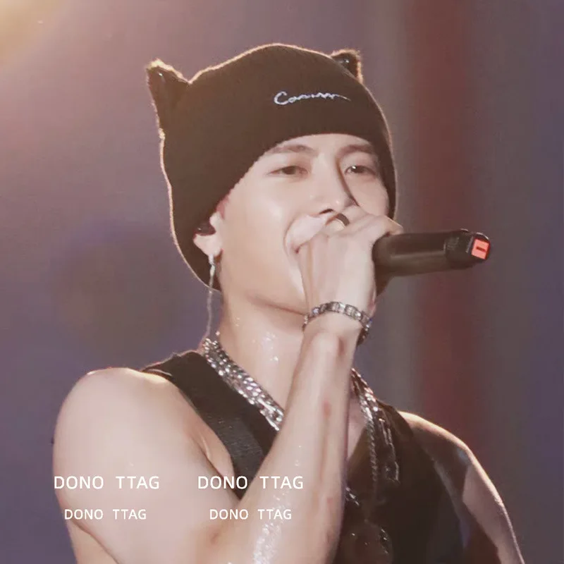 

Letter Woolen Skullies Cute Cat Ear Hat Man Women Plus Velvet Thick Knitted Bonnet Women Winter Knitted Hood Keep Warm Beanie