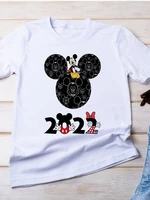 2022 Women Disney Shirt Mickey Head White Casual All-Match Print Popular Disney Brand Hot Sell T-Shirt Comfy Mickey Cool Top