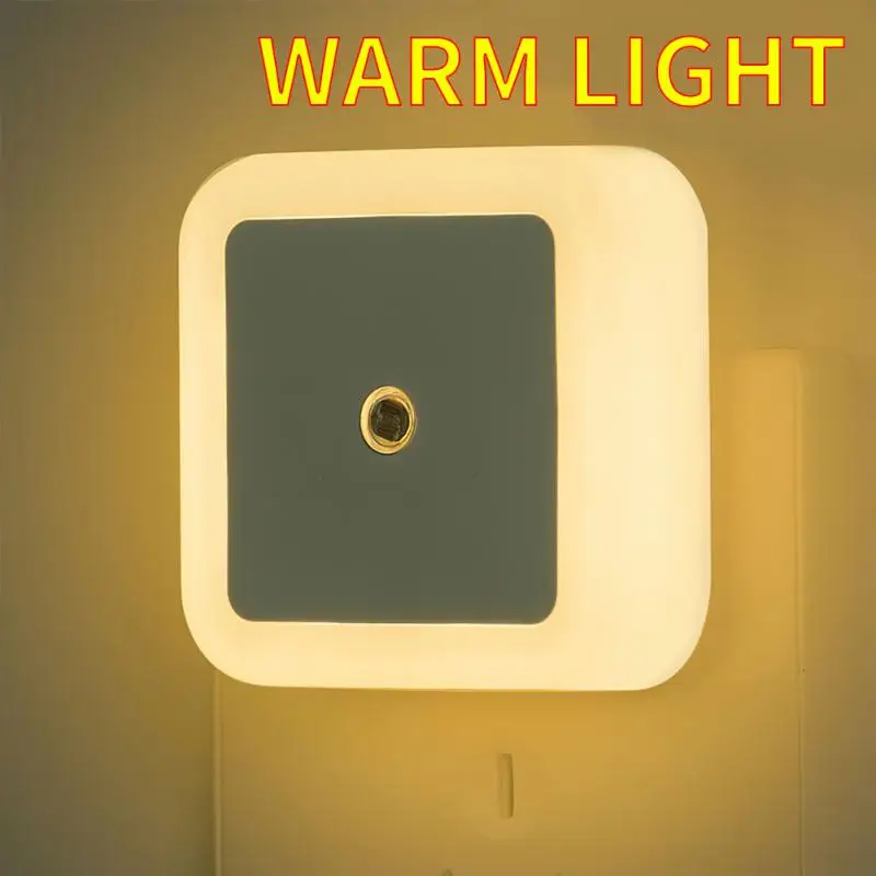 

Home Plug Night Light For Bedroom Hallway Stairs Corridor LED Light Control Induction Night Light EU/US/UK White Warm Light