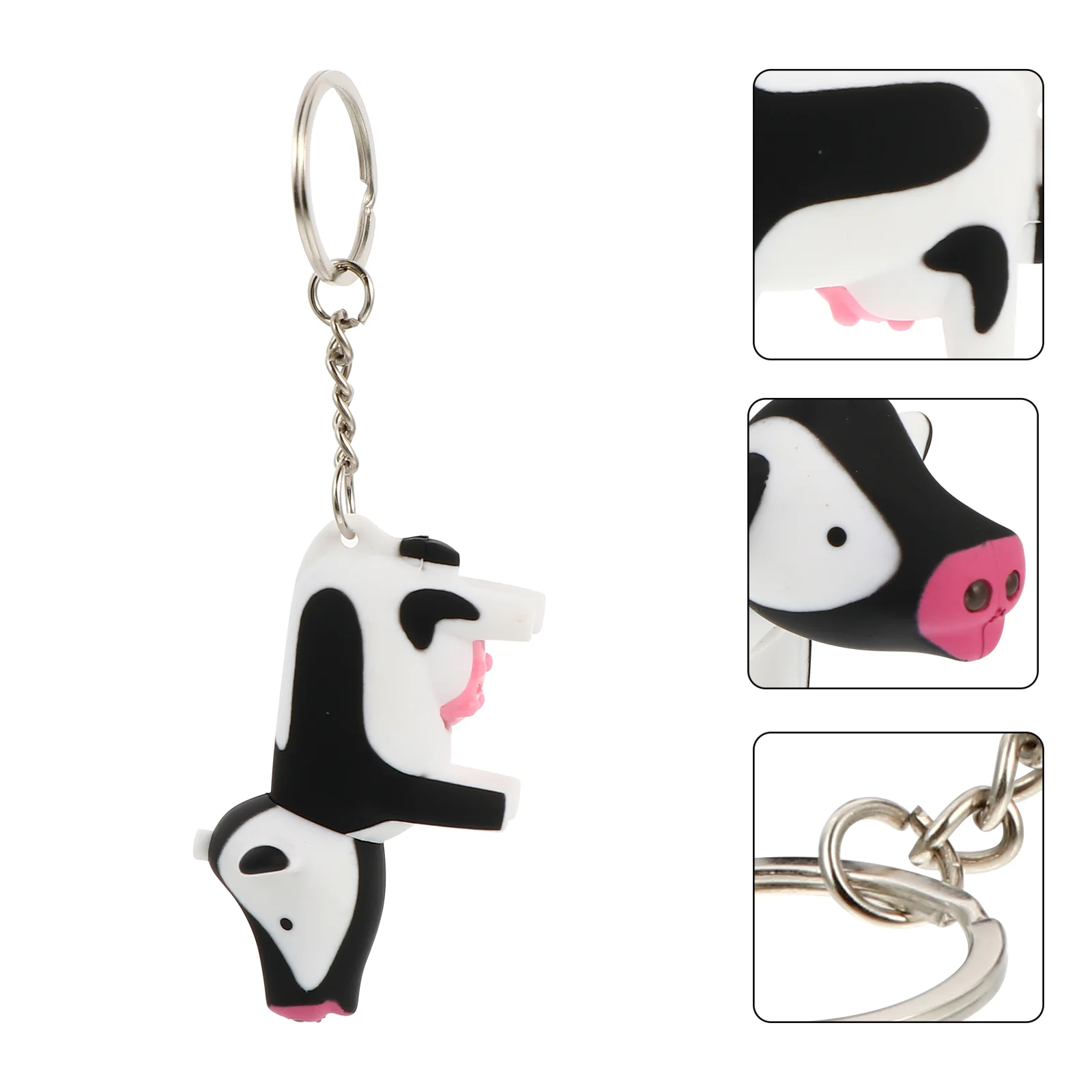 

2 Pcs Luminous Cow Keychain Keychains Shaped Ring Car Shine Pendant Abs Plastic Decoration Glowing Child Toy For women