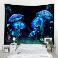 psychedelic mushrooms abstract wall tapestry art deco blanket curtain hanging home bedroom living room decor polyester hippy