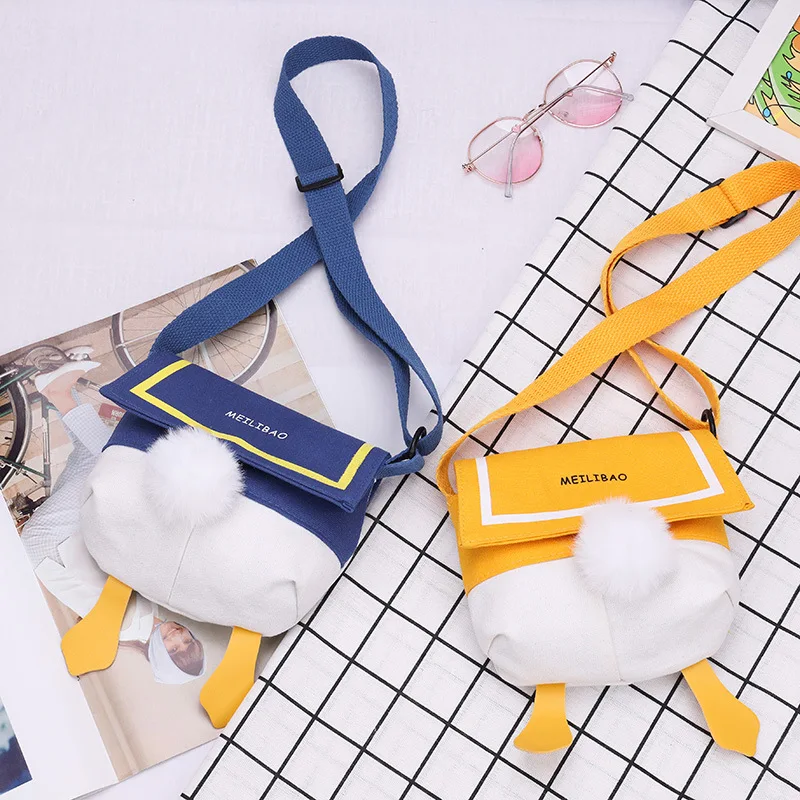 

Сумка на одно плечо для детей и родителей, креативная мультяшная плюшевая мультяшная «Дональд Дак», креативная сумка с лямками