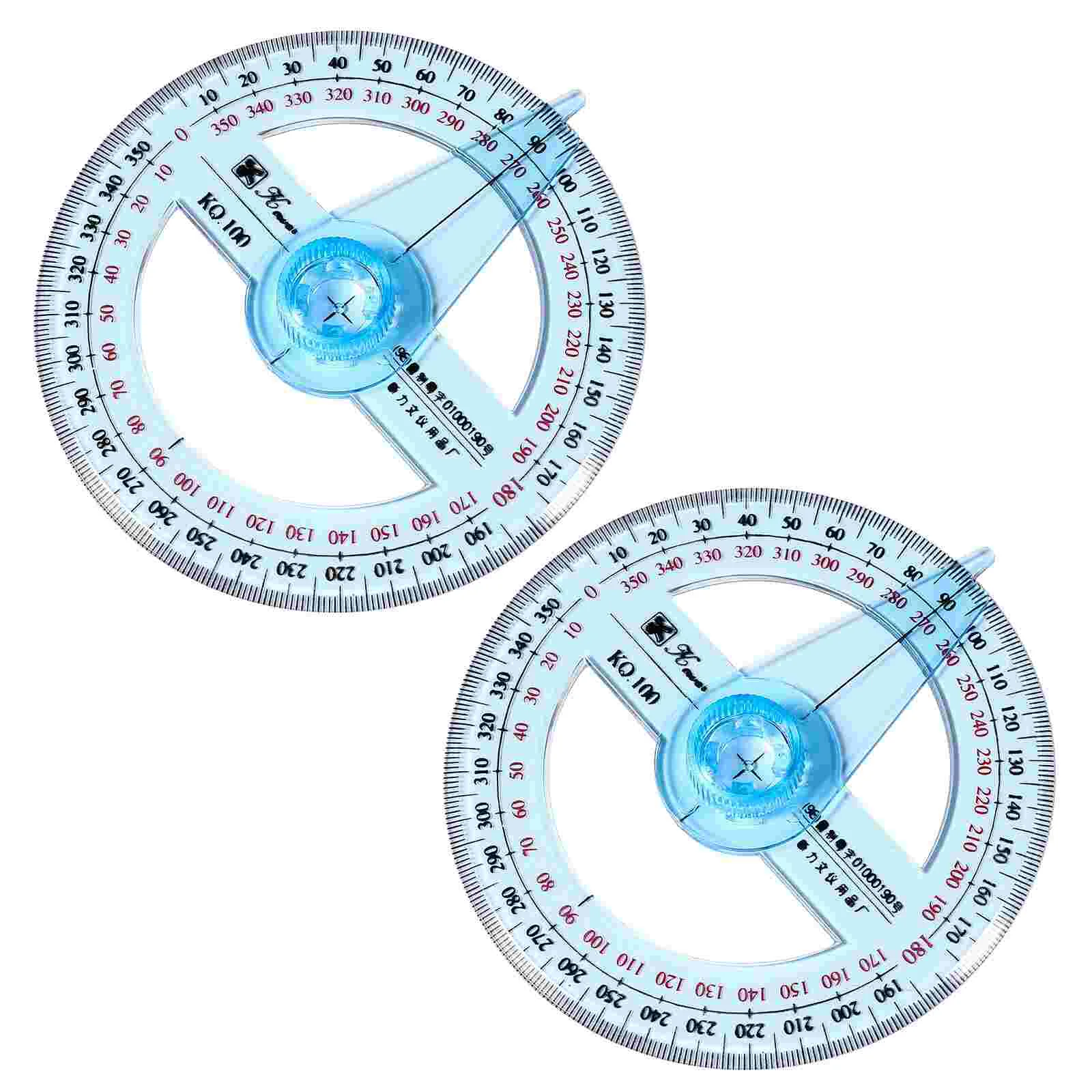 

2 Pcs Multi- Function Ruler Mini Tools Drawing Large Stencils 360 Degree Protractor Geometric Set Circle Tape Multifunctional