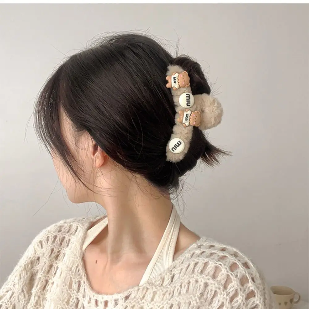 

Зажим для волос в стиле ретро, характерный мягкий Когтевран из искусственного меха, плюшевый медведь, Акула, зажим из аниме, мультяшный зажим для волос